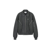 OKAYTHXBYE 3M Thinsulate Padded Multi-Zip Bomber Jacket