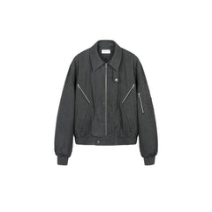 OKAYTHXBYE 3M Thinsulate Padded Multi-Zip Bomber Jacket