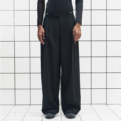 455EMBLE Wool-Blend Pleated Straight-Leg Oversized Trousers