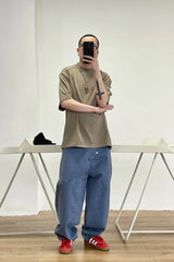 ME DA IGUAL Asymmetrical Snap Wide-Leg Cargo Jeans