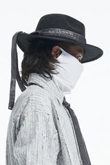 RELABEL Wool Felt Detachable Silk-Scarf Fedora Hat