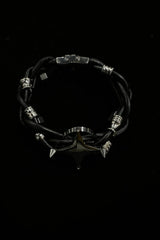 ILLUSORY Four-Point Star Braided Faux Leather Bracelet