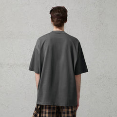 ORGANIC EMOTION Asymmetrical Pleated Script Graphic T-Shirt