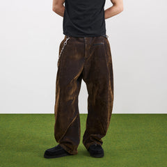 PMW Retro Flocked Washed Denim Pants