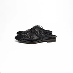 RICHILL Turkish Cowhide Brogue Monk Mule Loafers