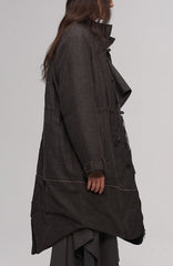 ILNya Nieternite Nifutur Asym Hem Drawcord Wool-Blend Parka