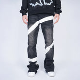 VINKID Infinite Cross Panel Embroidered Jeans