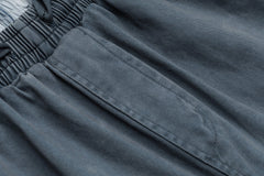 OVDY Layered-Waist Distressed Straight-Leg Pants