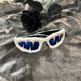 Pi0neeR Ice Melt Dripped Resin Sunglasses Blue