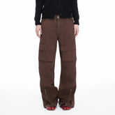 ARTIFICIAL WORLD Zip-Hem Multi-Pocket Wide-Leg Cargo