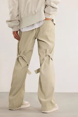BONELESS Strap Faux Leather Texture Pants (Only Size S Left)