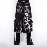FVVO Distressed Rivet Strap Cargo Shorts Camo