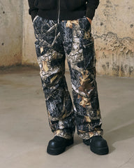 ENSHADOWER Black Camo Multi-pocket Down Pants