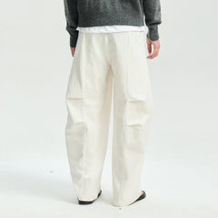 LEONSENSE Modern Curved Paneled Tencel-Cotton Pants