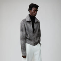 OPICLOTH Gradient Oversized Knit Zip-Up Cardigan