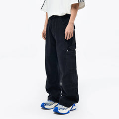 OVERLAPS Washed Multi-Pocket Cargo Jeans