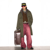 TRECLUB Retro Faux Fur Lining Oversized Parka