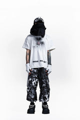 FVVO Panda Patchwork Frayed Mesh Cap