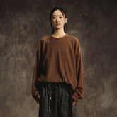 GONGHE REPUB Lightweight Wave-Knitted Openwork Long-Sleeve Tee