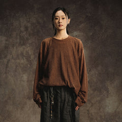GONGHE REPUB Lightweight Wave-Knitted Openwork Long-Sleeve Tee