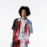 REDH Blazing Gradient Mesh Zip-up Half Shirt