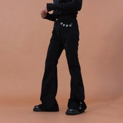 CLP Eyelet-Stud Stacked Hem Flared Jeans