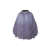 RELABEL Gradient Washed Panel Hooded Jacket Purple