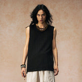 GONGHE REPUB Distressed Rib-Knit Vest