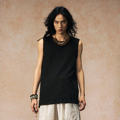 GONGHE REPUB Distressed Rib-Knit Vest