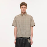 KREATE Harrington Stand-Collar Half Sleeve Shirt