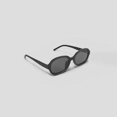 UNDERWATER Matte Black Oval Sunglasses