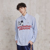 FACEONLAB Betrayed Ideals Pinstriped Shirt
