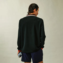 UMAMIISM Quick-Dry Striped Polo Long Sleeve Tee