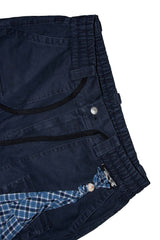 RELABEL Multi-Pocket Detachable Scarf Distressed Cargo Dark Blue