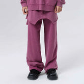VANN VALRENCE Double-Layered Panel Deconstructed Drawstring Pants
