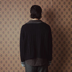 RICHILL Contrast Trim Cable Knit Cardigan