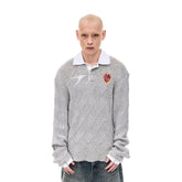 WHISTLEHUNTER Argyle Wool-Blend Polo Sweater