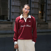 STEEPC Contrast Collar Polo Sweater