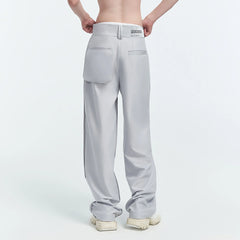 TIWILLTANG Satin Panel Straight-Leg Pants