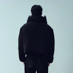 KADAKADA Devil Horn Glossy Down Cropped Puffer
