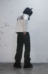 UNDERWATER Demon Slashed Cotton Long Sleeve Tee White