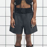 455EMBLE Layered Boxing PU Shorts