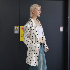 SOURPLUM Satin Polka-Dot Blazer