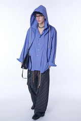 ASSEEN Deconstructed Layered Placket Oversized Hood Shirt