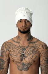 TECNINEGROUP Pearl Heart Embroidered Knit Beanie
