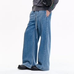 LEONSENSE Classical Tencel Drawstring Oversized Jeans