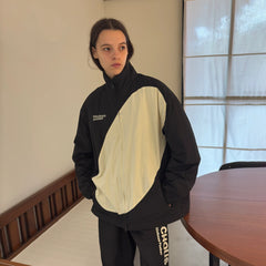 MIICHOUS Contrast Curved Paneled Padded Jacket