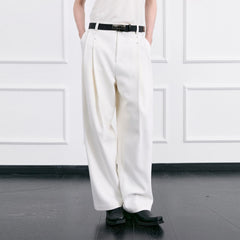 FACEONLAB Essential Wool-Blend Pleated Trousers