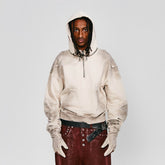 FLYERRER Distressed Detachable-Hood Glove-Sleeve Hoodie