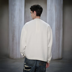 FACEONLAB Badge-Patch Crew-Neck Oversized Jacket